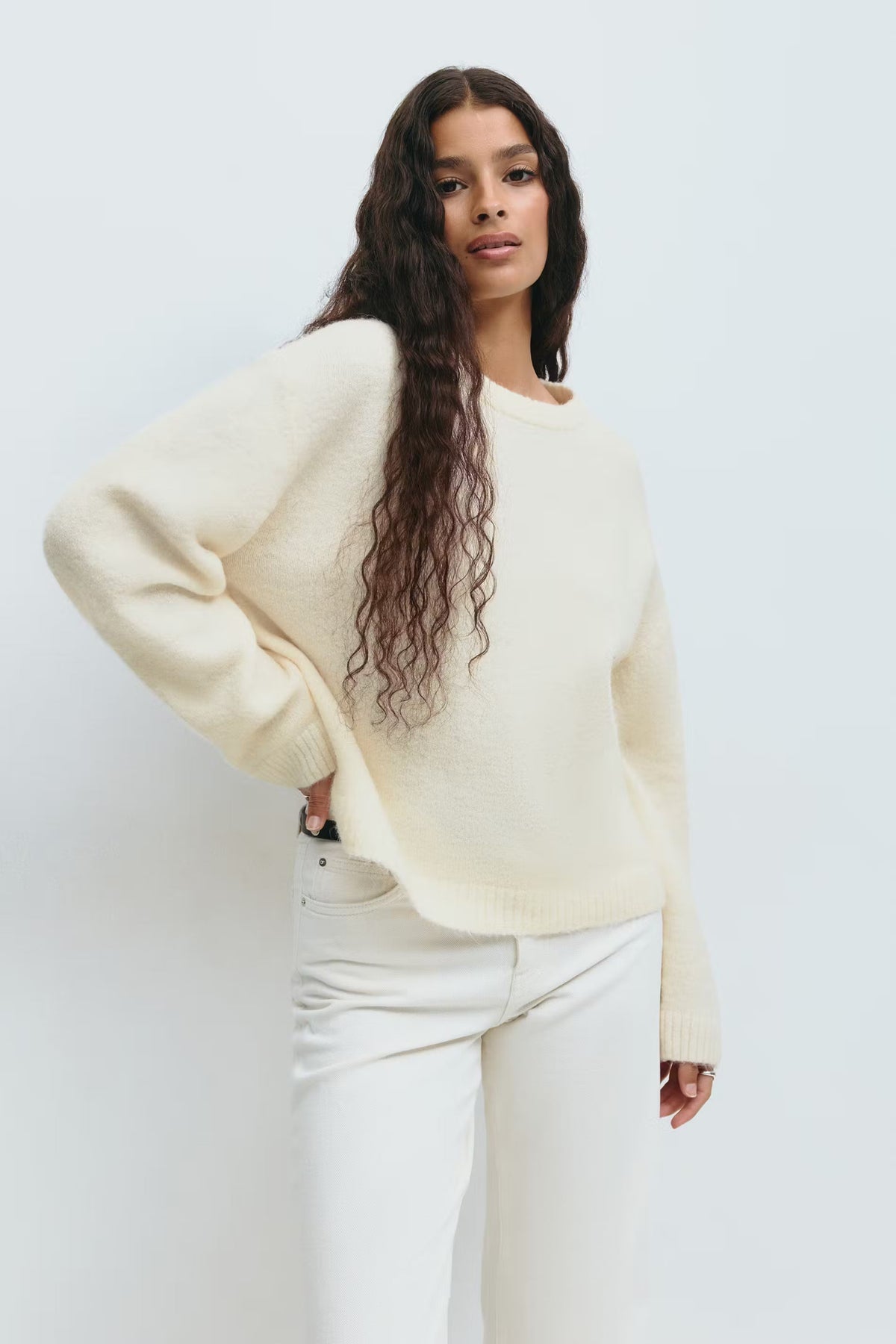 Women's crew neck knitted jumper, alternative colourway
