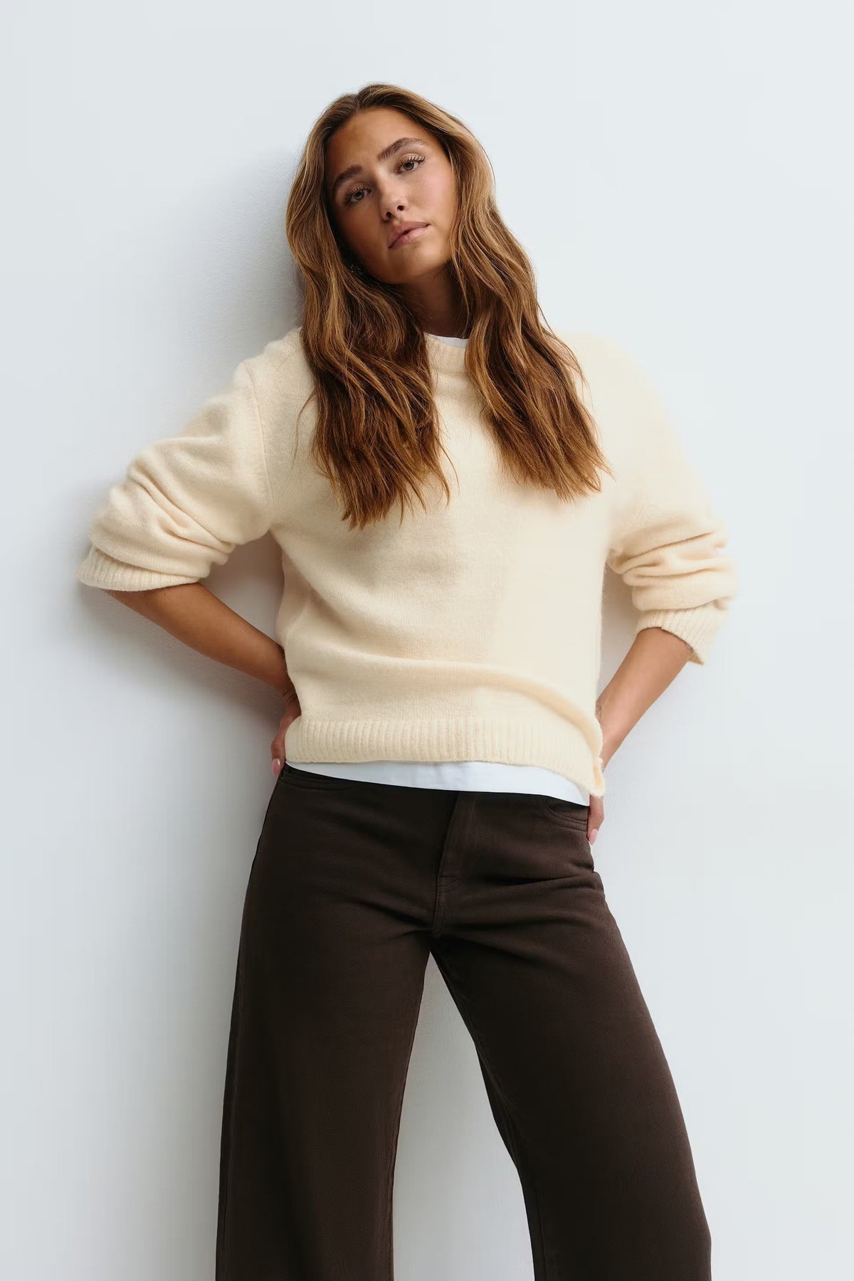 Women's crew neck knitted jumper, alternative colourway