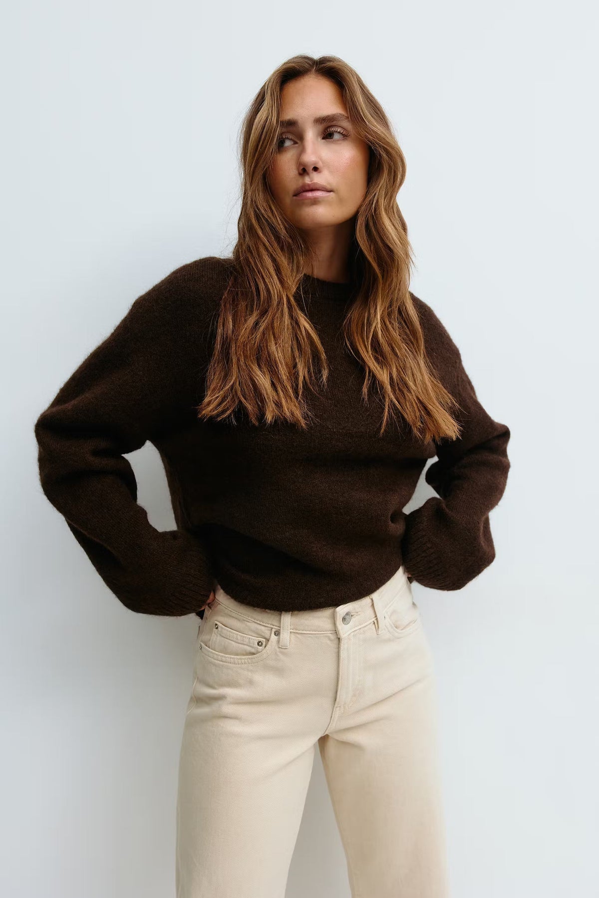 Women's crew neck knitted jumper, alternative colourway