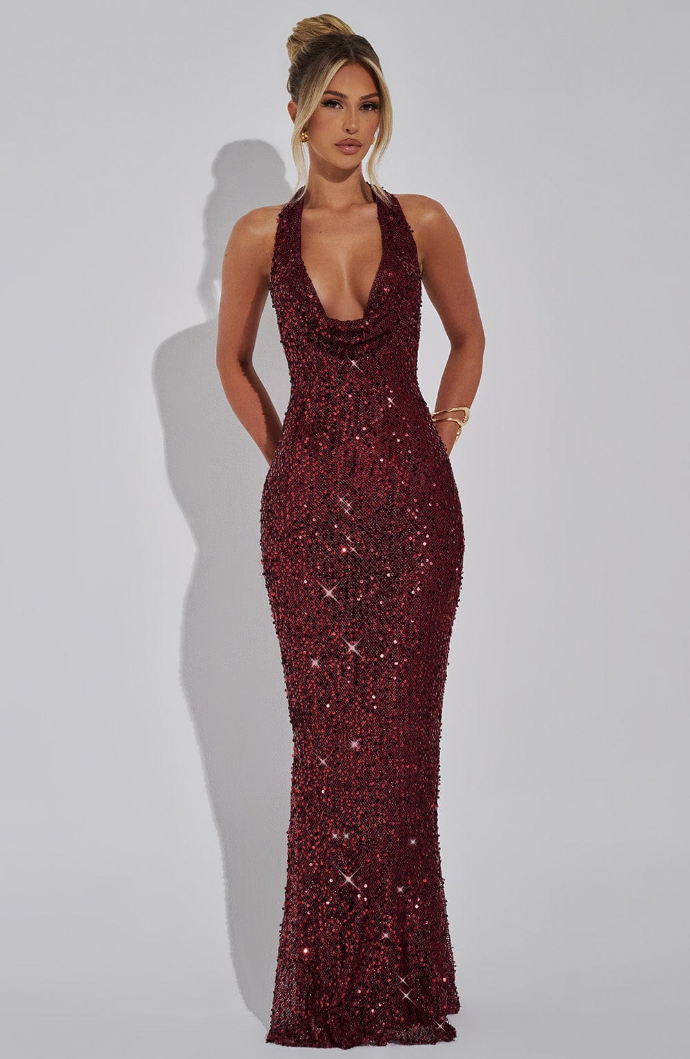 Women's maxi dress, front view