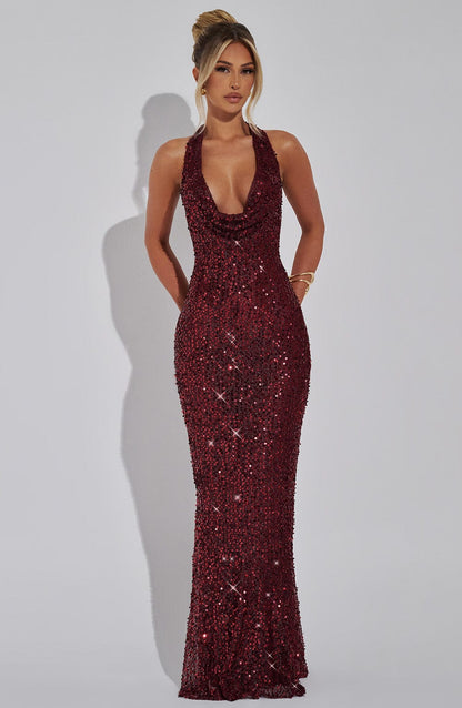 Women's maxi dress, front view
